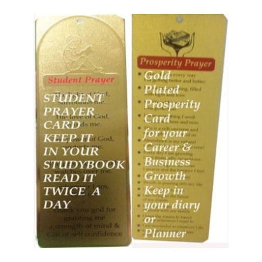 Prosperity & Student Prayer in Gold Plated Card - plusvalueindia