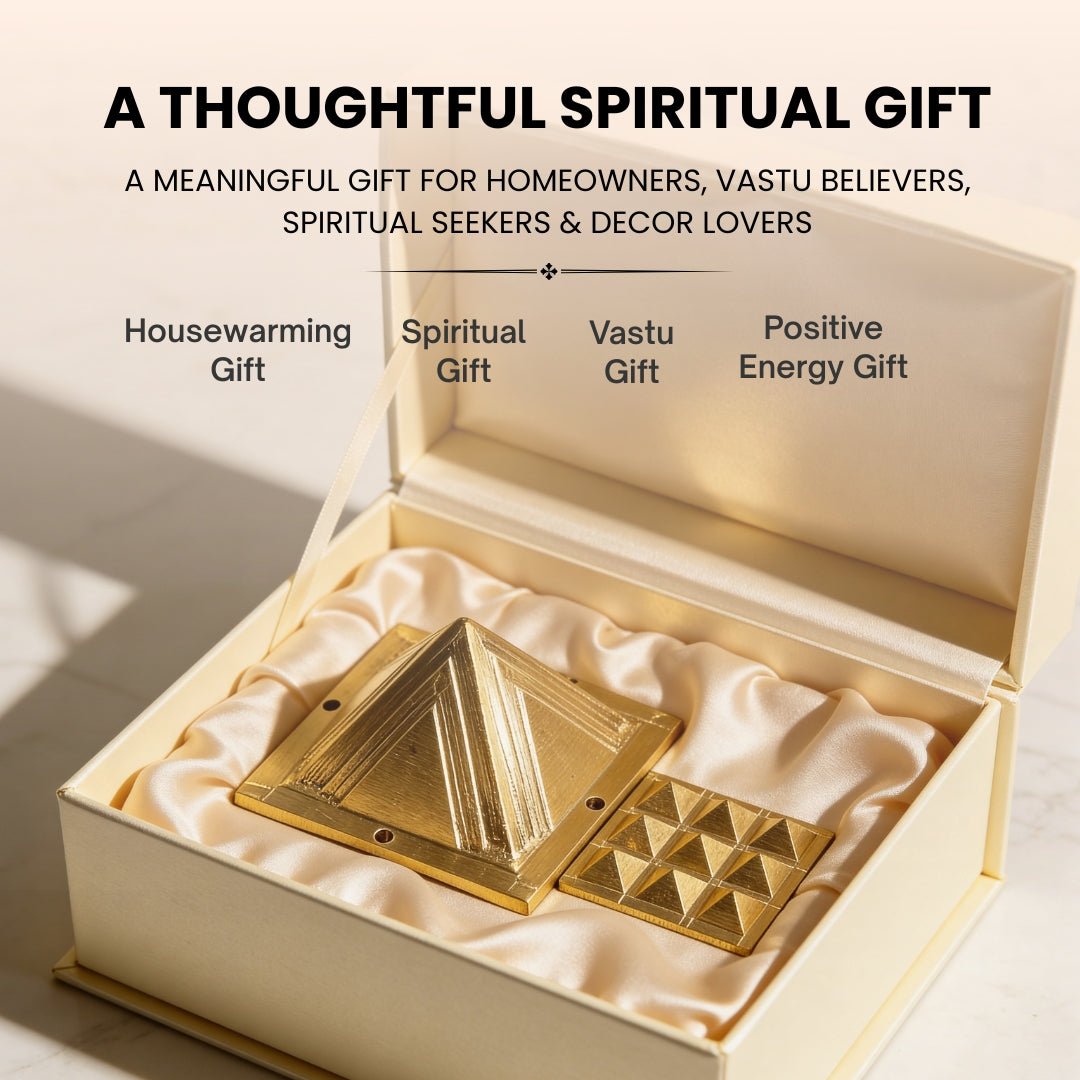 Brass Pyramid 2.5inch for North-West Home, Office, Plots Vastu Shastra Remedies Product - plusvalueindia