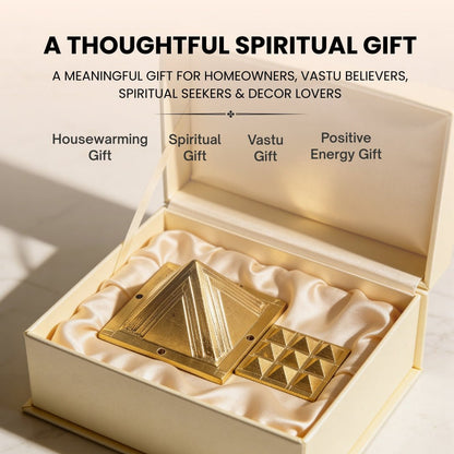 Brass Pyramid 2.5inch for North-West Home, Office, Plots Vastu Shastra Remedies Product - plusvalueindia