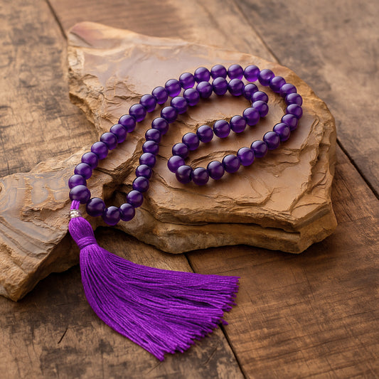 amethyst necklace mala 8mm