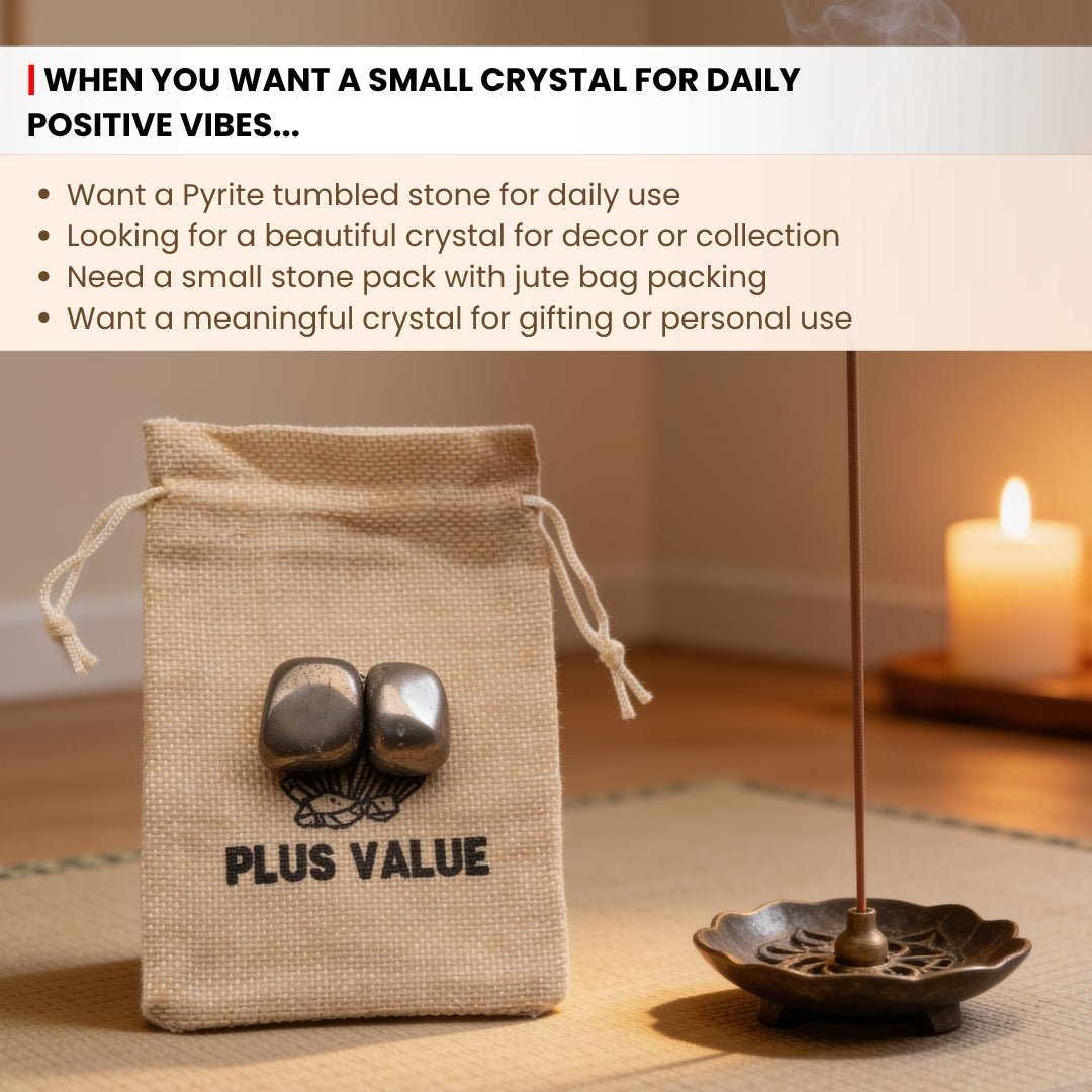 Pyrite Tumbled Stone Pebbles (Wealth Attraction, Money & Prosperity) - plusvalueindia