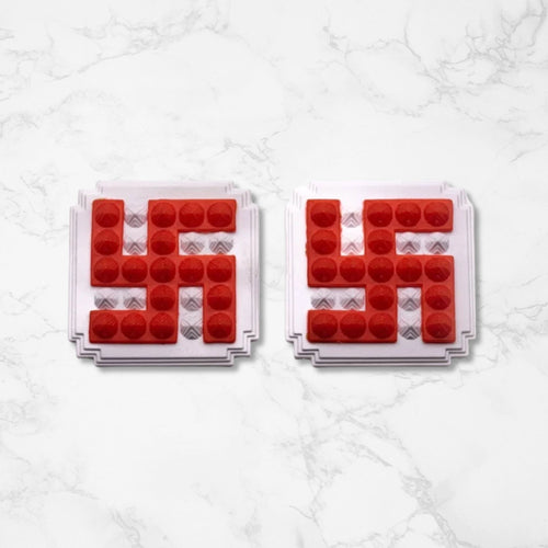 Red-Swastik-Pyramid-2.5”-Pair