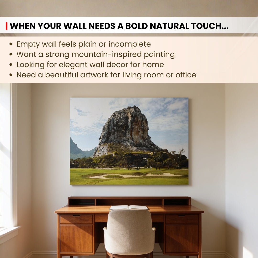Rock Mountain Painting - Vastu & Feng Shui Canvas Print Paintings For Home Living Room & Bedroom Decor - plusvalueindia