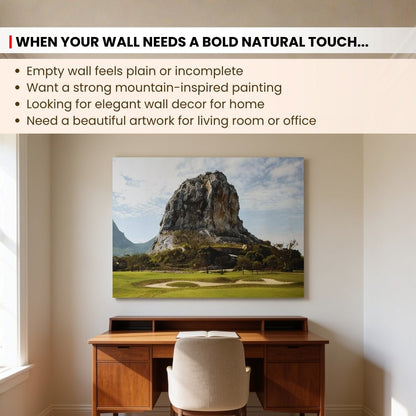 Rock Mountain Painting - Vastu & Feng Shui Canvas Print Paintings For Home Living Room & Bedroom Decor - plusvalueindia