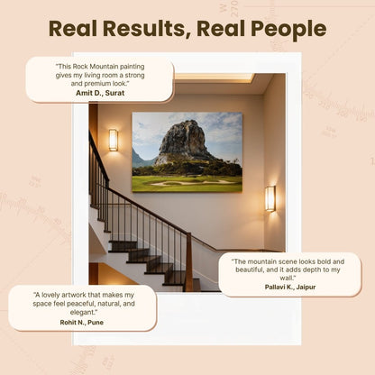 Rock Mountain Painting - Vastu & Feng Shui Canvas Print Paintings For Home Living Room & Bedroom Decor - plusvalueindia