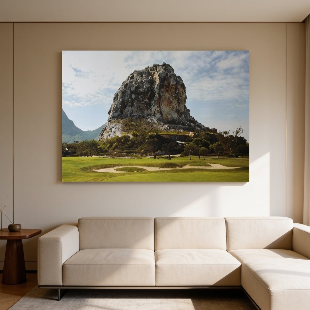 Rock Mountain Painting - Vastu & Feng Shui Canvas Print Paintings For Home Living Room & Bedroom Decor - plusvalueindia