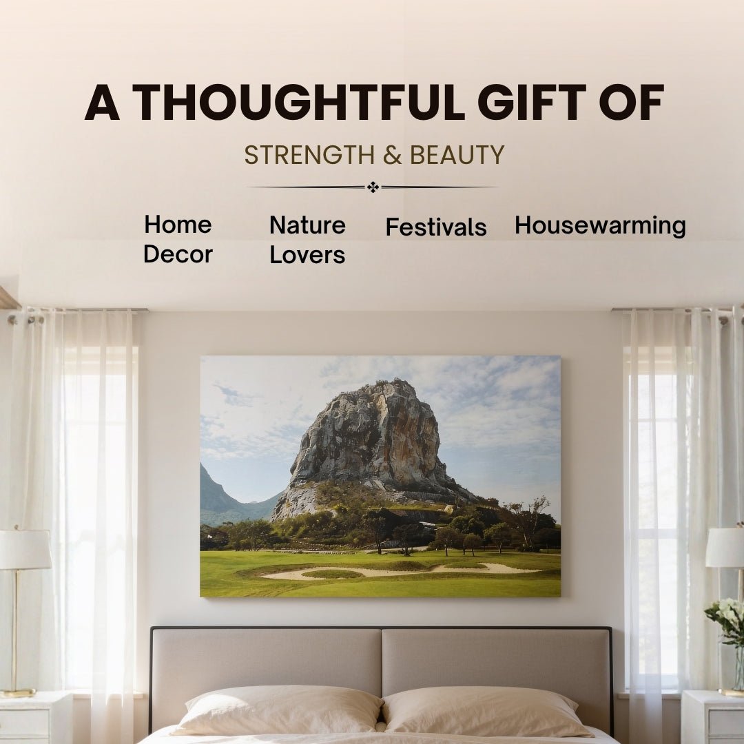 Rock Mountain Painting - Vastu & Feng Shui Canvas Print Paintings For Home Living Room & Bedroom Decor - plusvalueindia