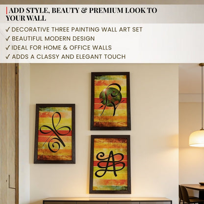 Three Paintings - Abundance, Prosperity & Health-Zibu Symbol Canvas Prints - plusvalueindia