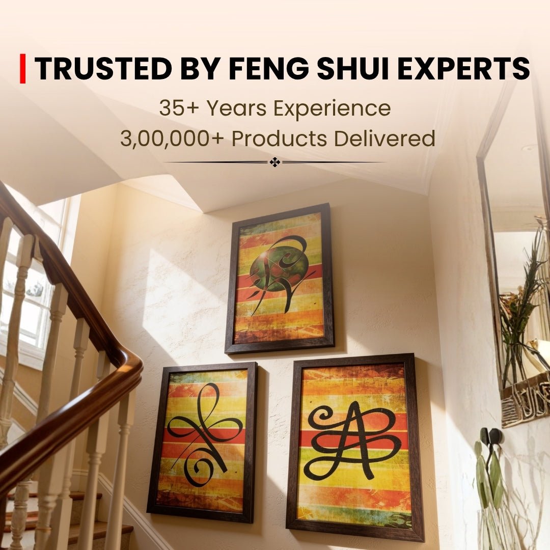 Three Paintings - Abundance, Prosperity & Health-Zibu Symbol Canvas Prints - plusvalueindia