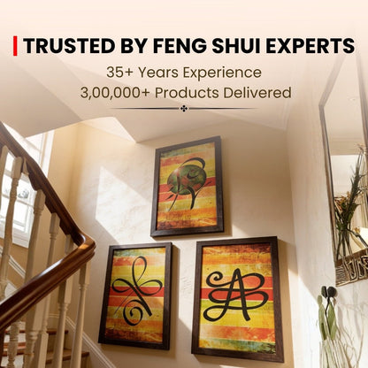 Three Paintings - Abundance, Prosperity & Health-Zibu Symbol Canvas Prints - plusvalueindia