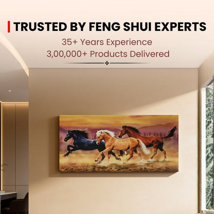 Running Horses - Vastu & Feng Shui Canvas Print, Paintings For Home Living Room & Bedroom Decor - plusvalueindia