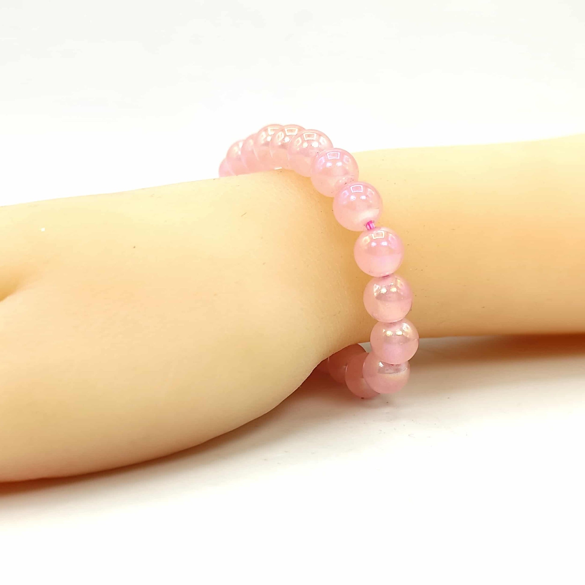 Titanium Aura Rose Quartz Firing Bracelet for Vastu Fengshui Chakra Aura Personal Reiki Healing