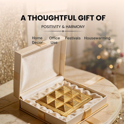 Vastu Copper Pyramid Chip Gold Plated (Golden) - plusvalueindia
