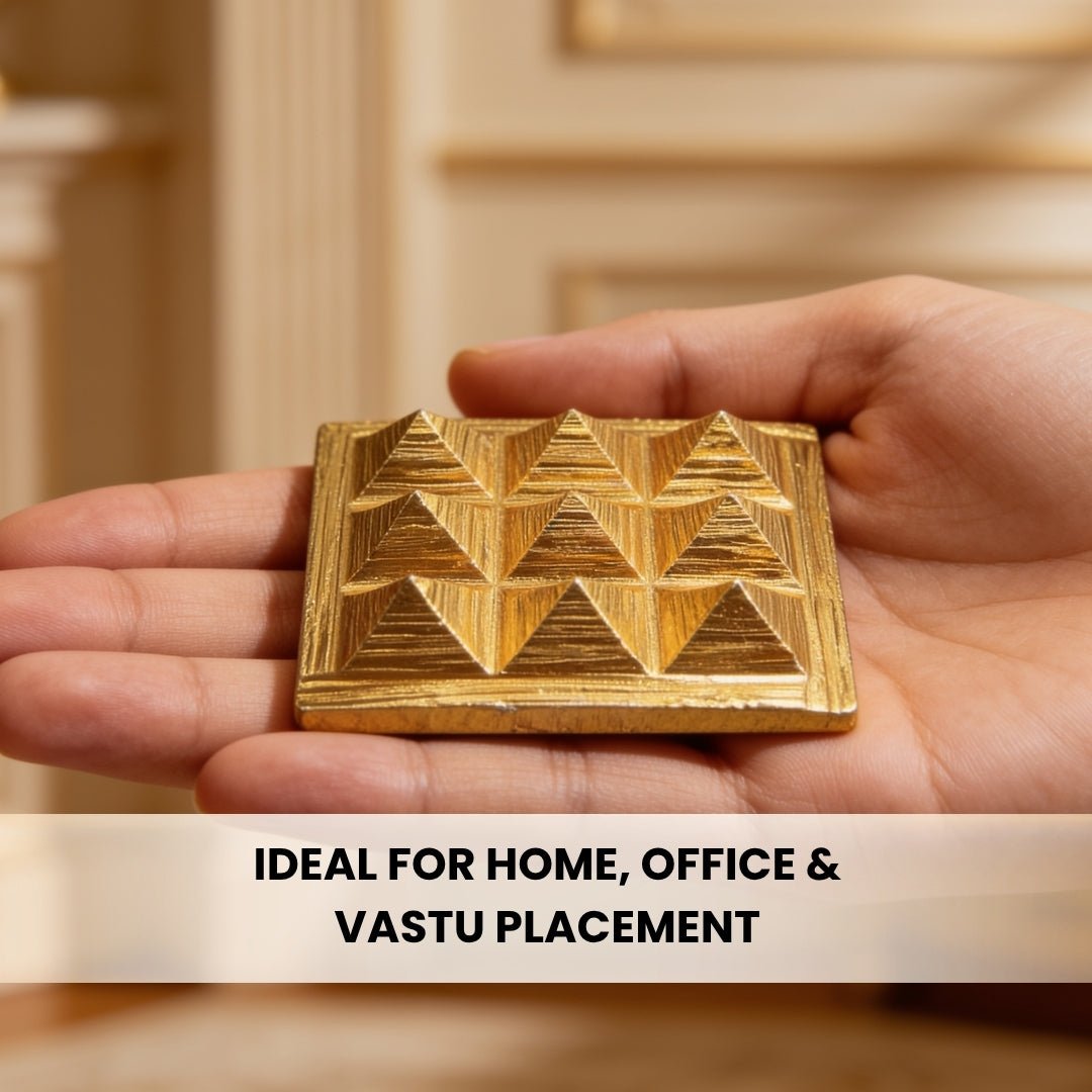 Vastu Copper Pyramid Chip Gold Plated (Golden) - plusvalueindia