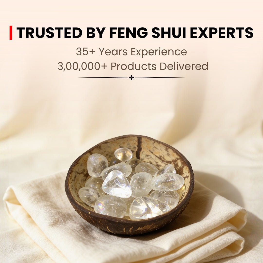 Vastu North East Quartz Water Crystals in Coconut Bowl - plusvalueindia