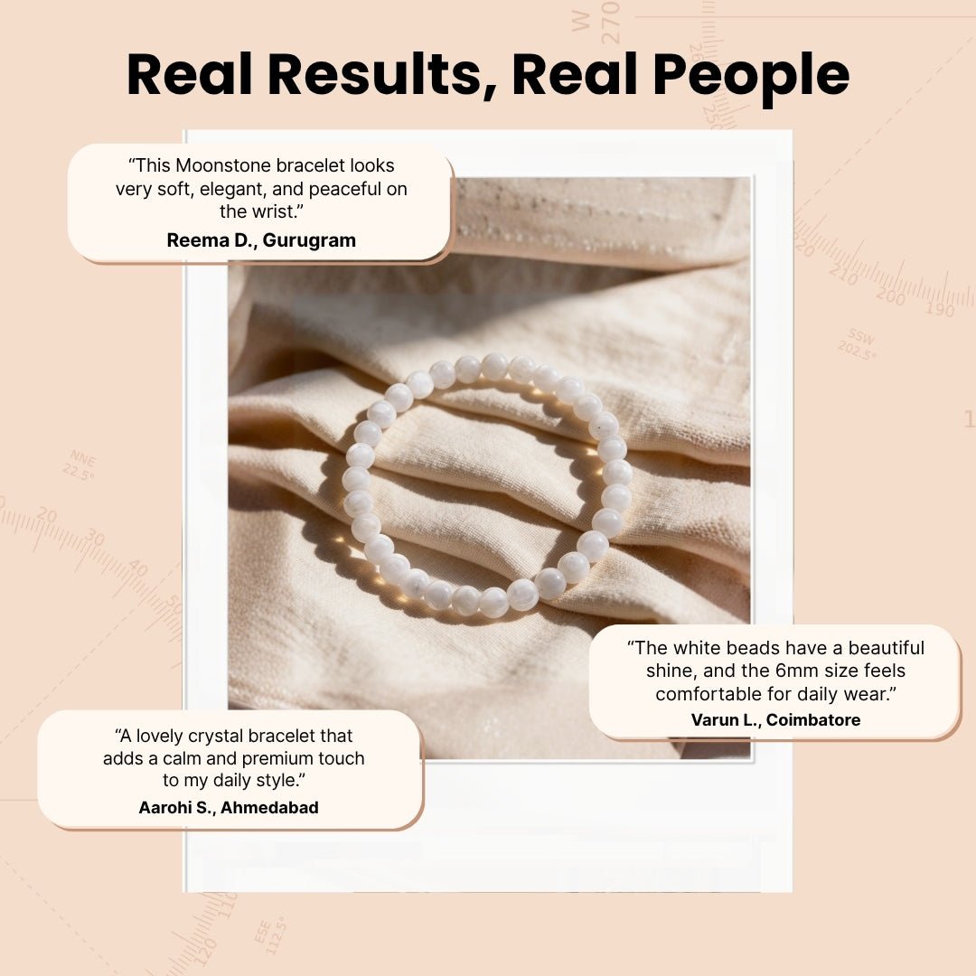 White Rainbow Moonstone Bracelet - plusvalueindia