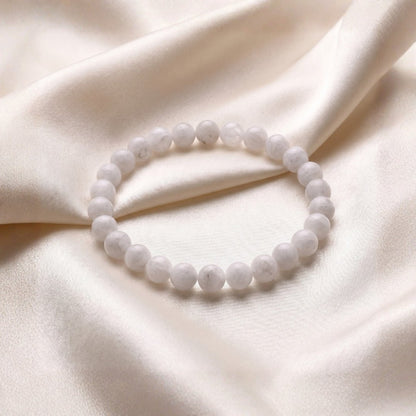 White Rainbow Moonstone Bracelet - plusvalueindia