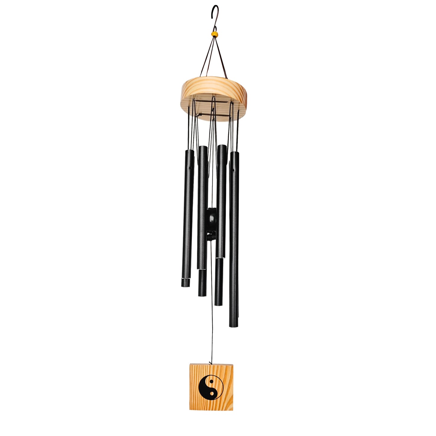 Feng Shui Metal Wind Chime Eight 8 Rods Pipes Windchime for Home Office Positive Energy for Balcony Bedroom Excellent Sound [29inch / 74cm, Black Colour]