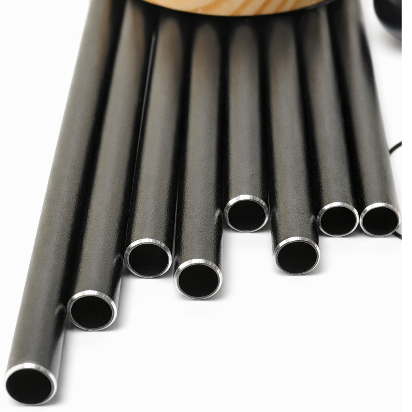 Feng Shui Metal Wind Chime Eight 8 Rods Pipes Windchime for Home Office Positive Energy for Balcony Bedroom Excellent Sound [29inch / 74cm, Black Colour]