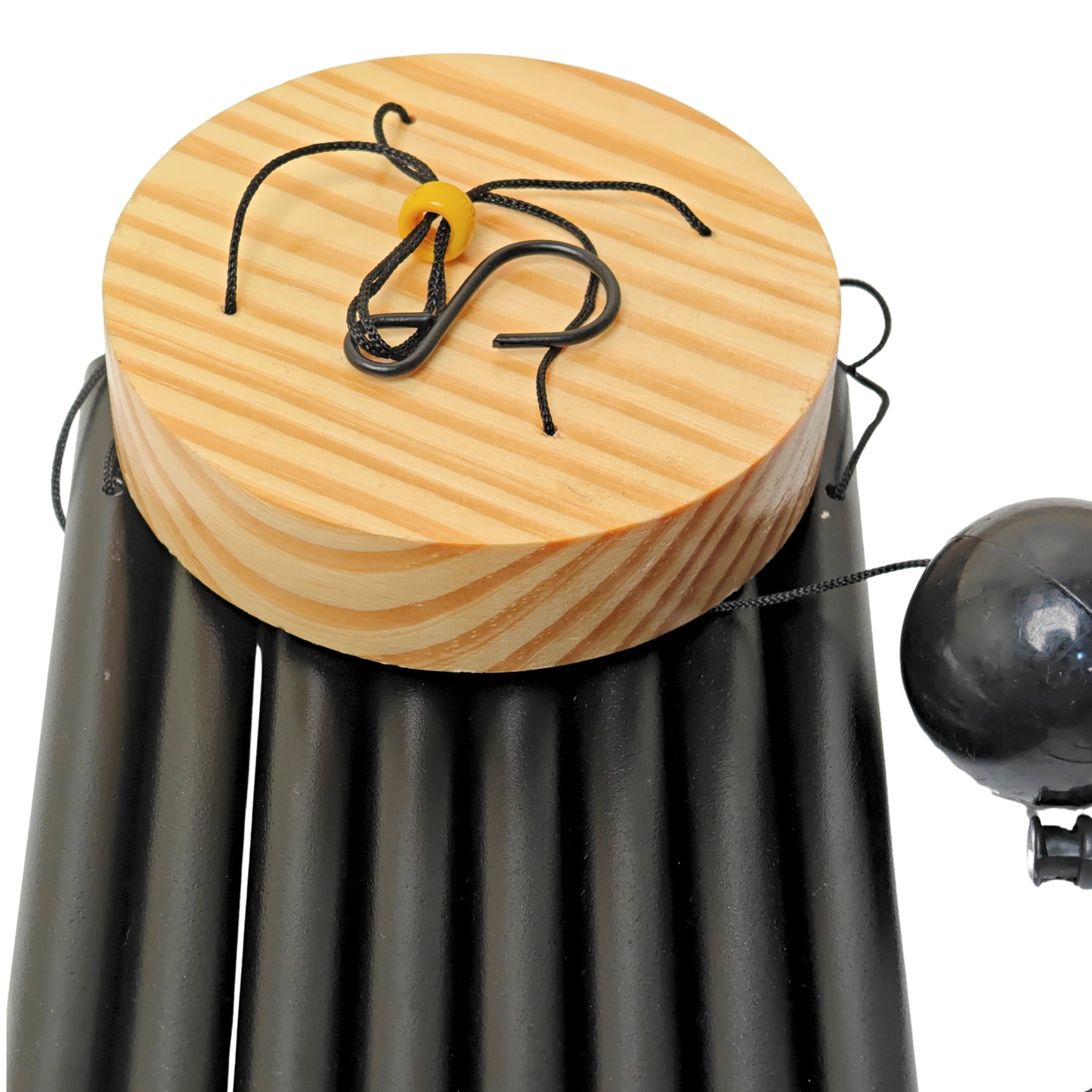 Feng Shui Metal Wind Chime Eight 8 Rods Pipes Windchime for Home Office Positive Energy for Balcony Bedroom Excellent Sound [29inch / 74cm, Black Colour]