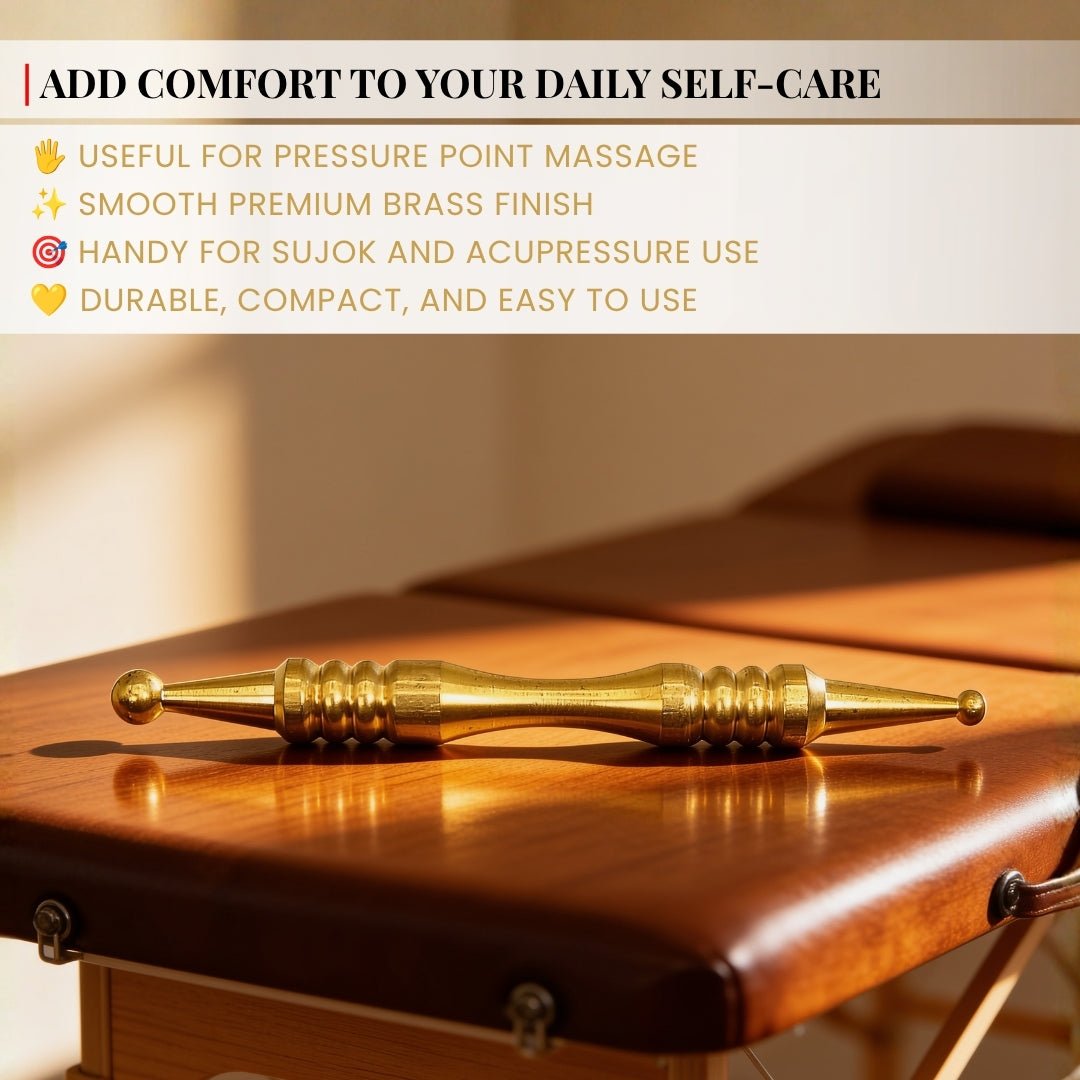 Brass Jimmy Deluxe For Sujok, Acupressure, Massage Therapy - 2 pcs - plusvalueindia