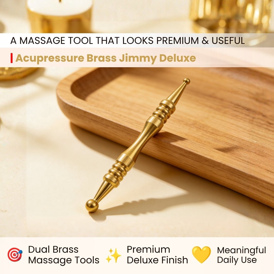 Brass Jimmy Deluxe For Sujok, Acupressure, Massage Therapy - 2 pcs - plusvalueindia