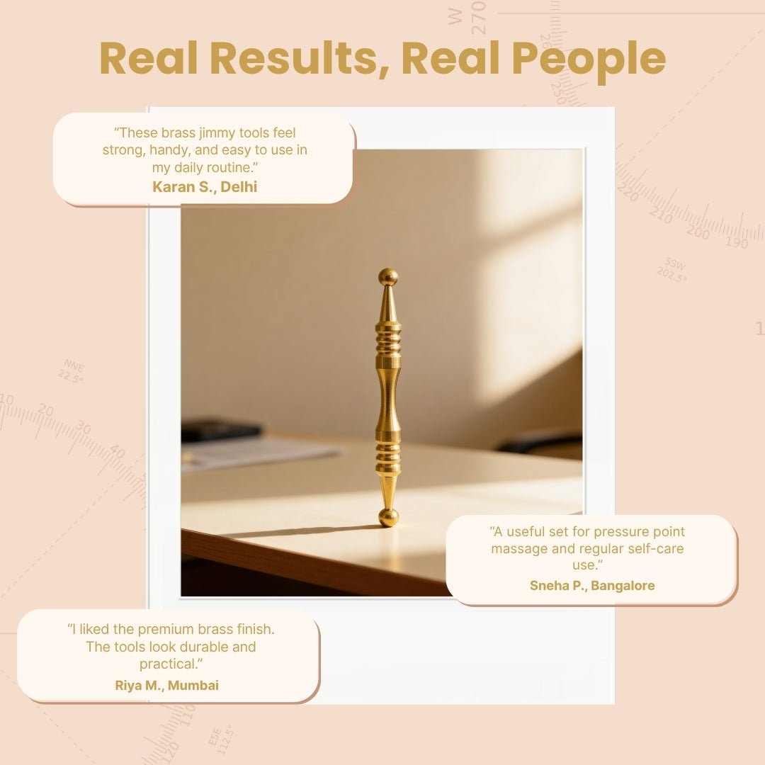 Brass Jimmy Deluxe For Sujok, Acupressure, Massage Therapy - 2 pcs - plusvalueindia