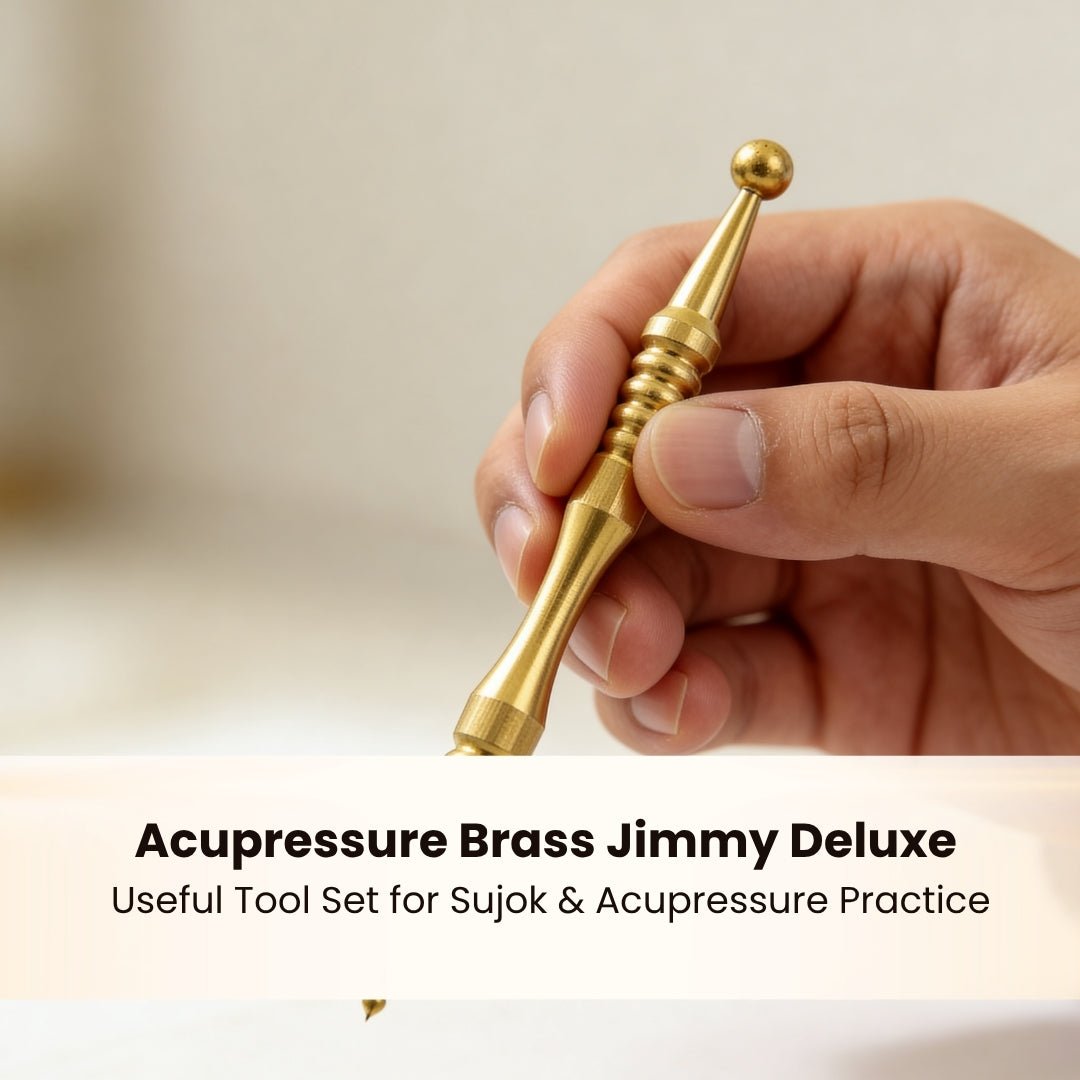 Brass Jimmy Deluxe For Sujok, Acupressure, Massage Therapy - 2 pcs - plusvalueindia