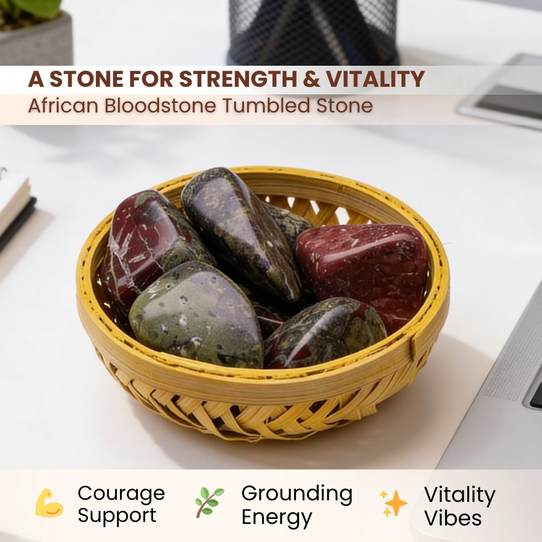 African Bloodstone Tumbled Stone Pebbles - plusvalueindia