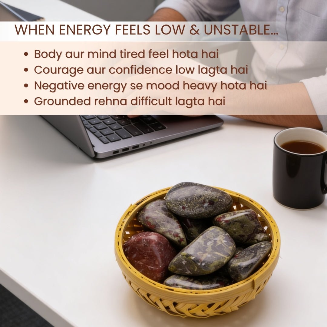 African Bloodstone Tumbled Stone Pebbles - plusvalueindia