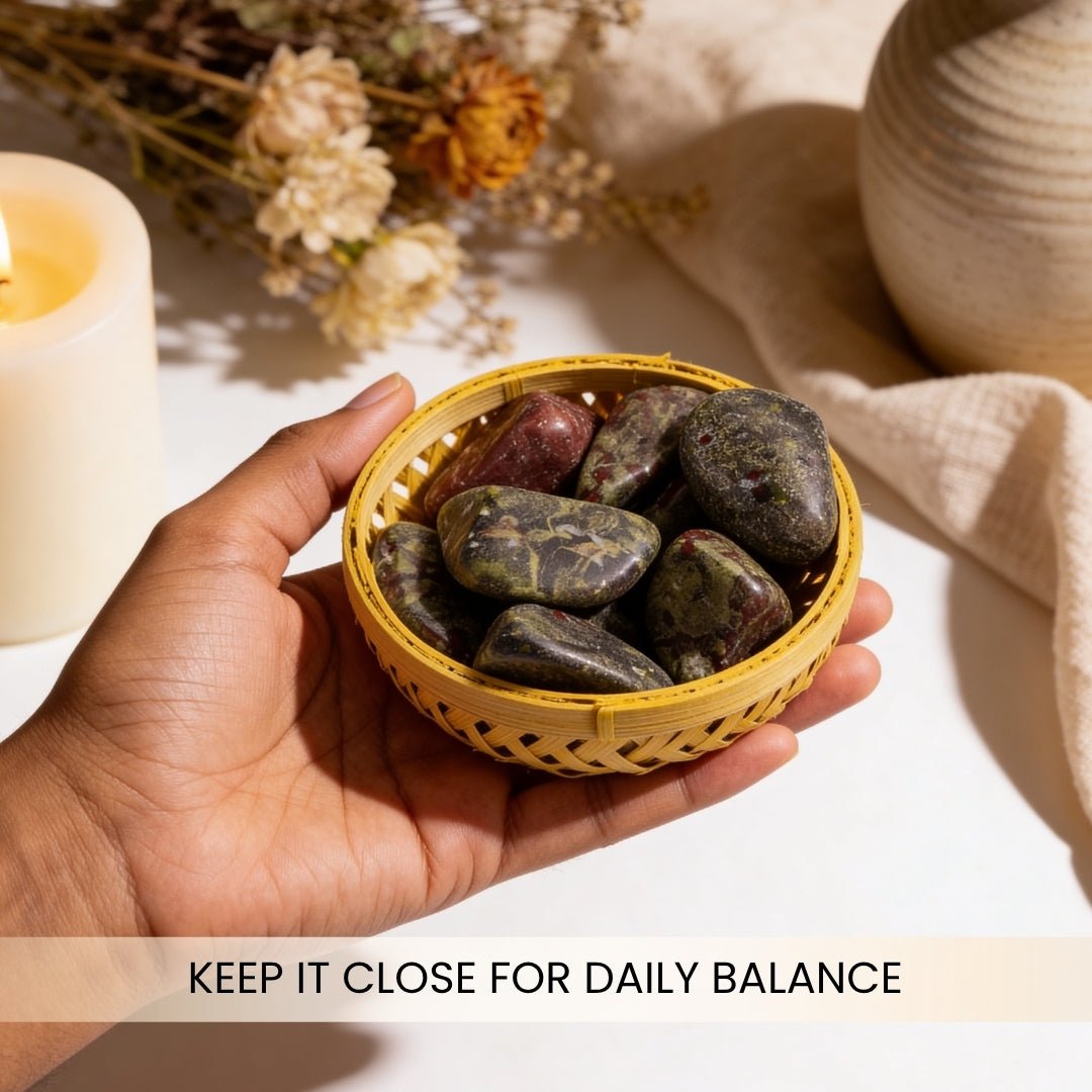African Bloodstone Tumbled Stone Pebbles - plusvalueindia