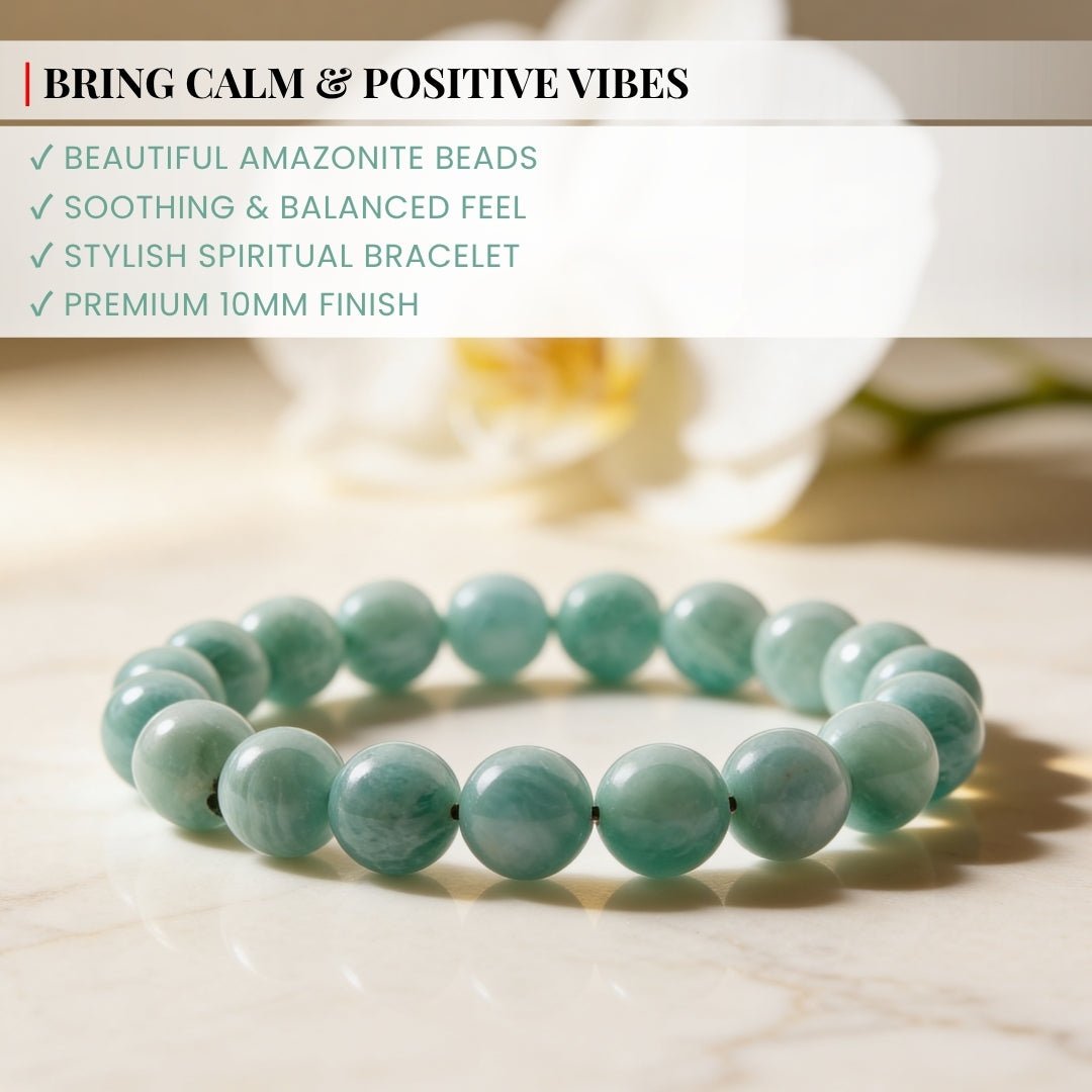 Amazonite Bracelet for Creativity, Recovery & Positivity - plusvalueindia
