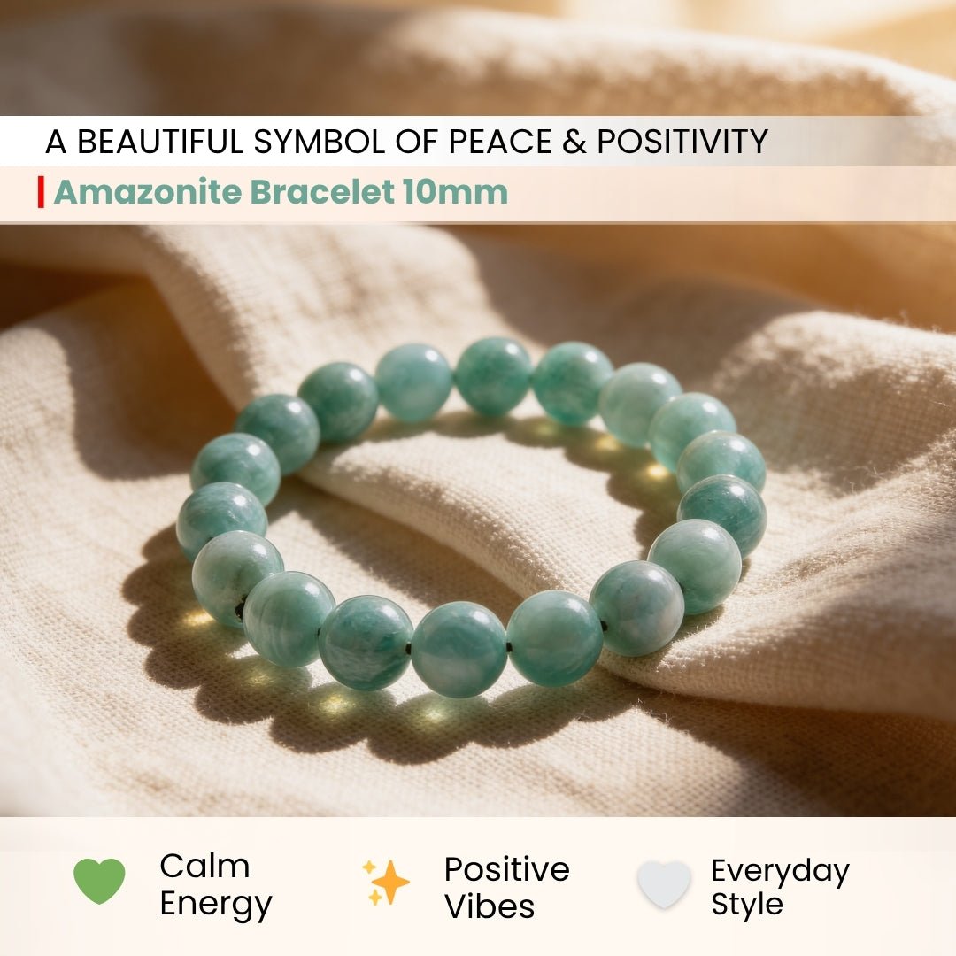 Amazonite Bracelet for Creativity, Recovery & Positivity - plusvalueindia