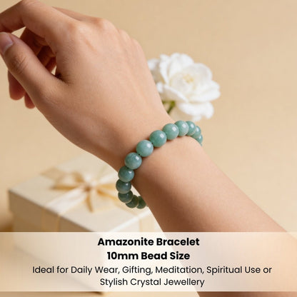Amazonite Bracelet for Creativity, Recovery & Positivity - plusvalueindia