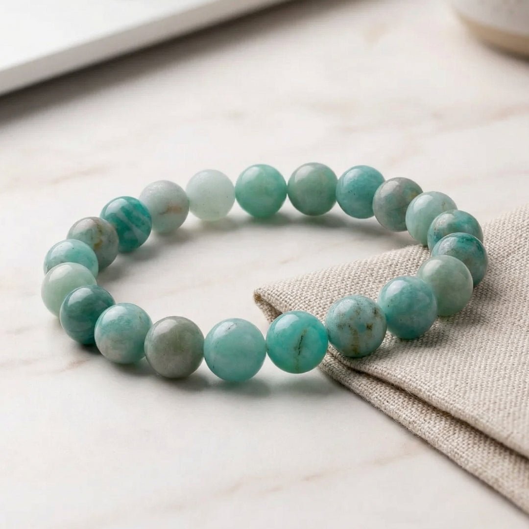 Amazonite Bracelet for Creativity, Recovery & Positivity - plusvalueindia