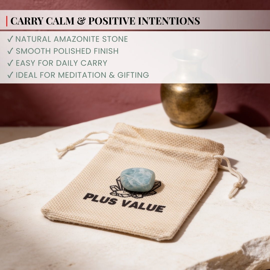 Pocket Stone- Amazonite Creativity, Recovery and Positivity - plusvalueindia