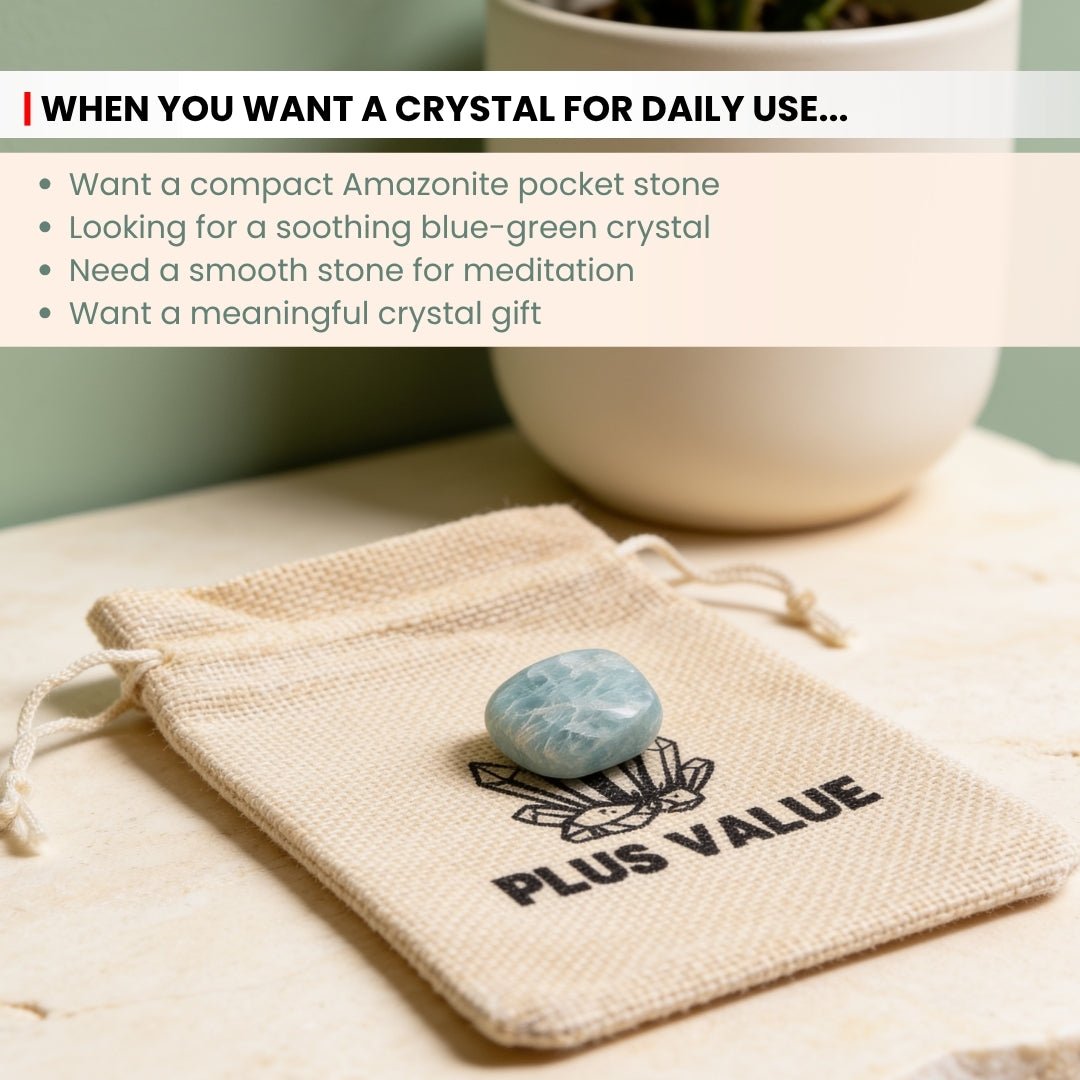 Pocket Stone- Amazonite Creativity, Recovery and Positivity - plusvalueindia
