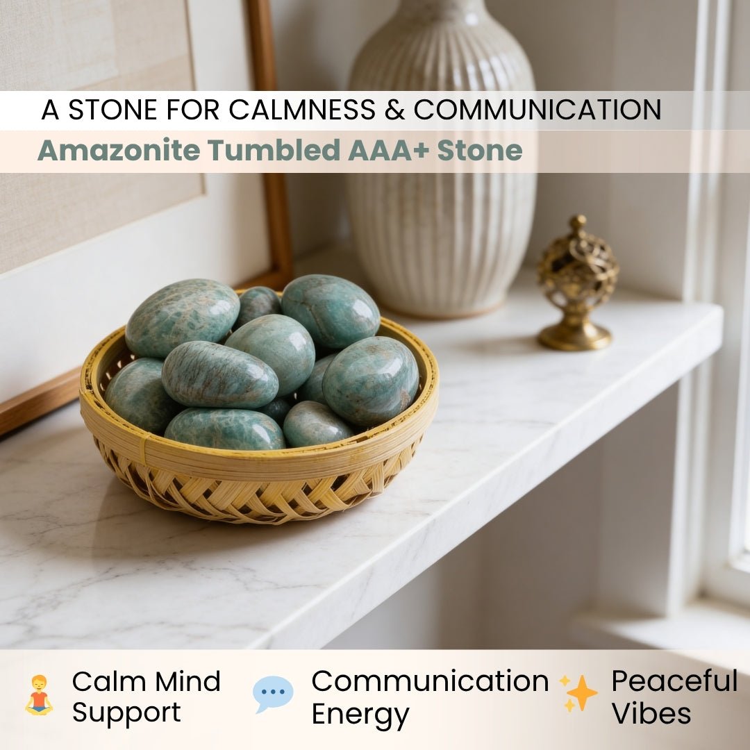 Amazonite Tumbled AAA+ Stone Pebbles - plusvalueindia