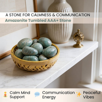 Amazonite Tumbled AAA+ Stone Pebbles - plusvalueindia