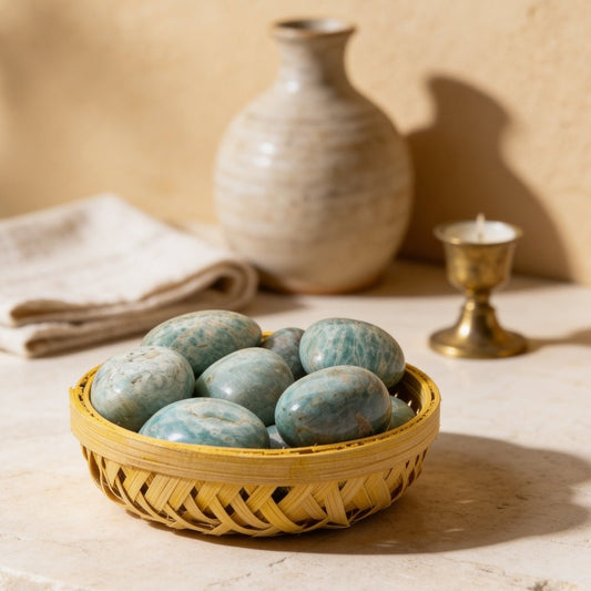 Amazonite Tumbled AAA+ Stone Pebbles - plusvalueindia
