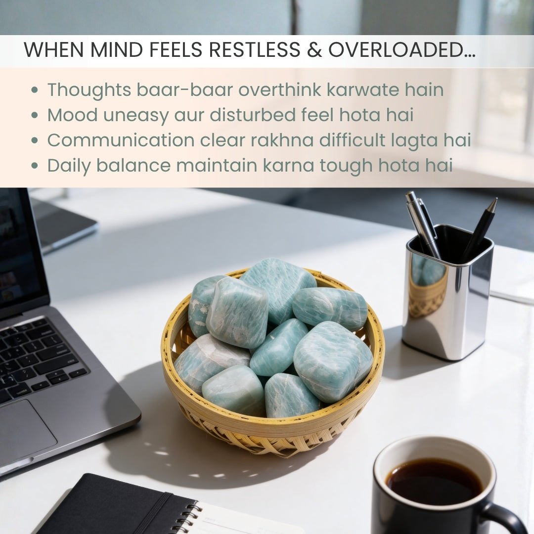 Amazonite Tumbled Stone Pebbles - Creativity, Recovery & Positivity - plusvalueindia