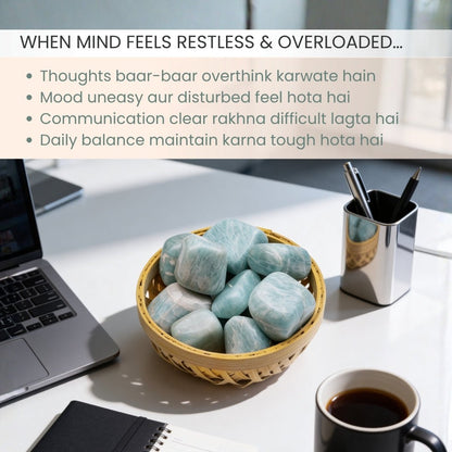 Amazonite Tumbled Stone Pebbles - Creativity, Recovery & Positivity - plusvalueindia