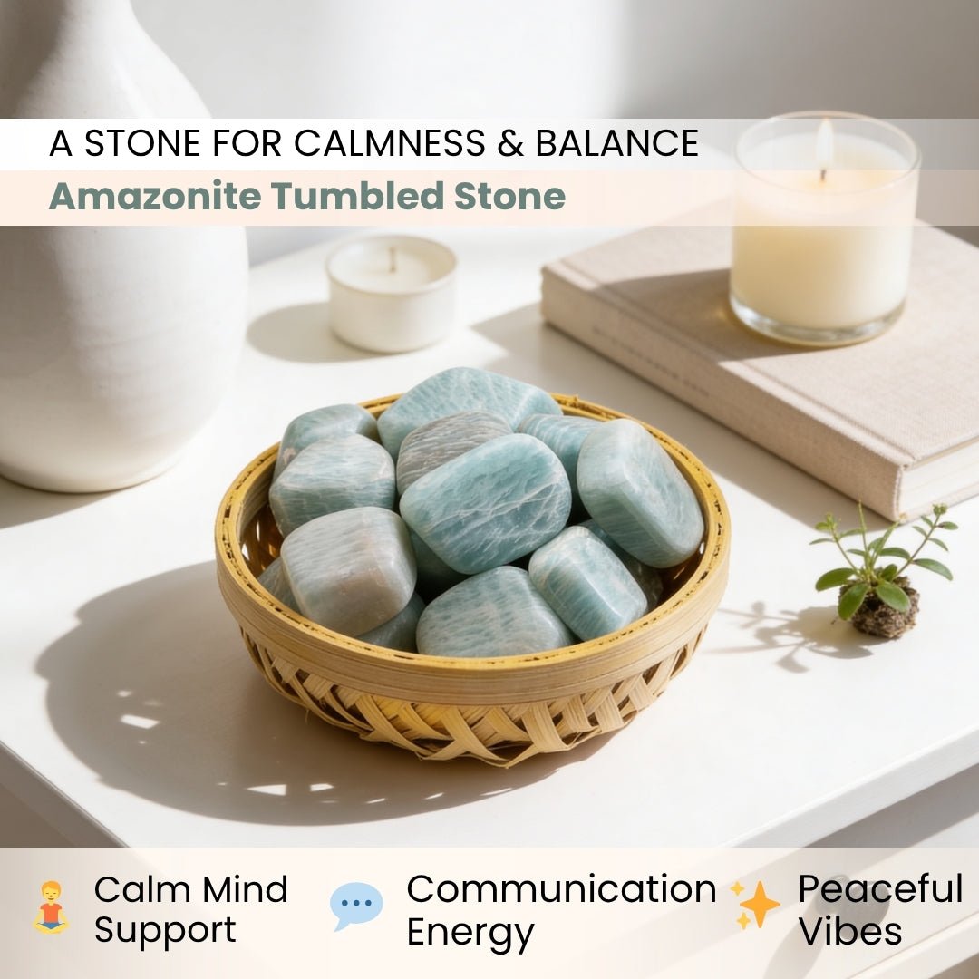 Amazonite Tumbled Stone Pebbles - Creativity, Recovery & Positivity - plusvalueindia