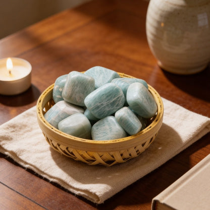 Amazonite Tumbled Stone Pebbles - Creativity, Recovery & Positivity - plusvalueindia