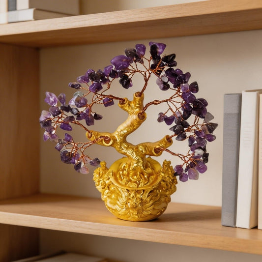 Amethyst Crystal Tree for Love, Peace & Good Sleep Showpiece for Bedroom, Study Table - plusvalueindia