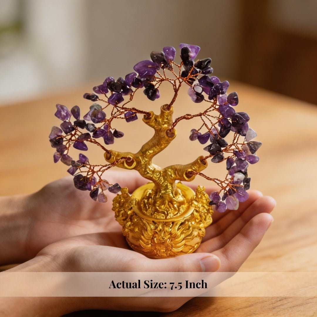 Amethyst Crystal Tree for Love, Peace & Good Sleep Showpiece for Bedroom, Study Table - plusvalueindia