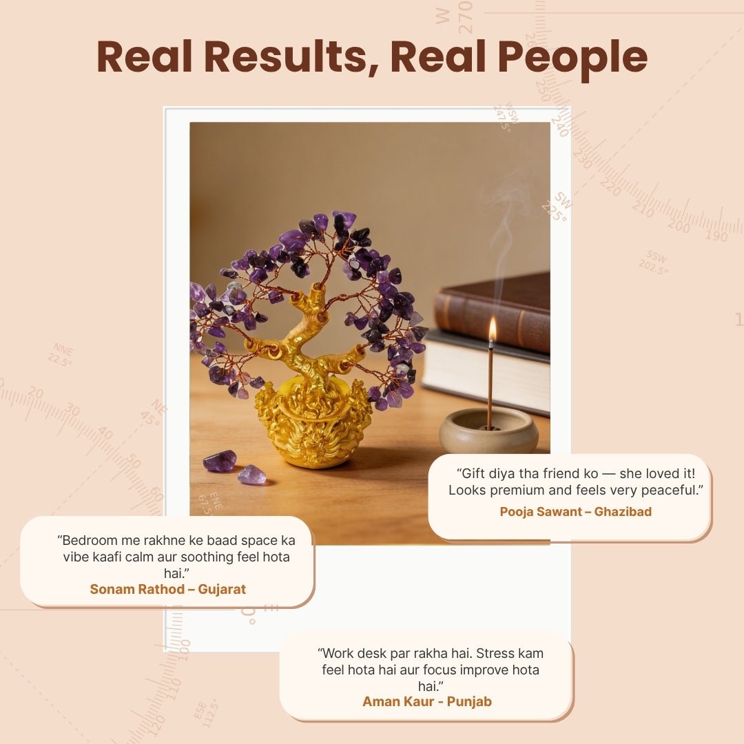 Amethyst Crystal Tree for Love, Peace & Good Sleep Showpiece for Bedroom, Study Table - plusvalueindia