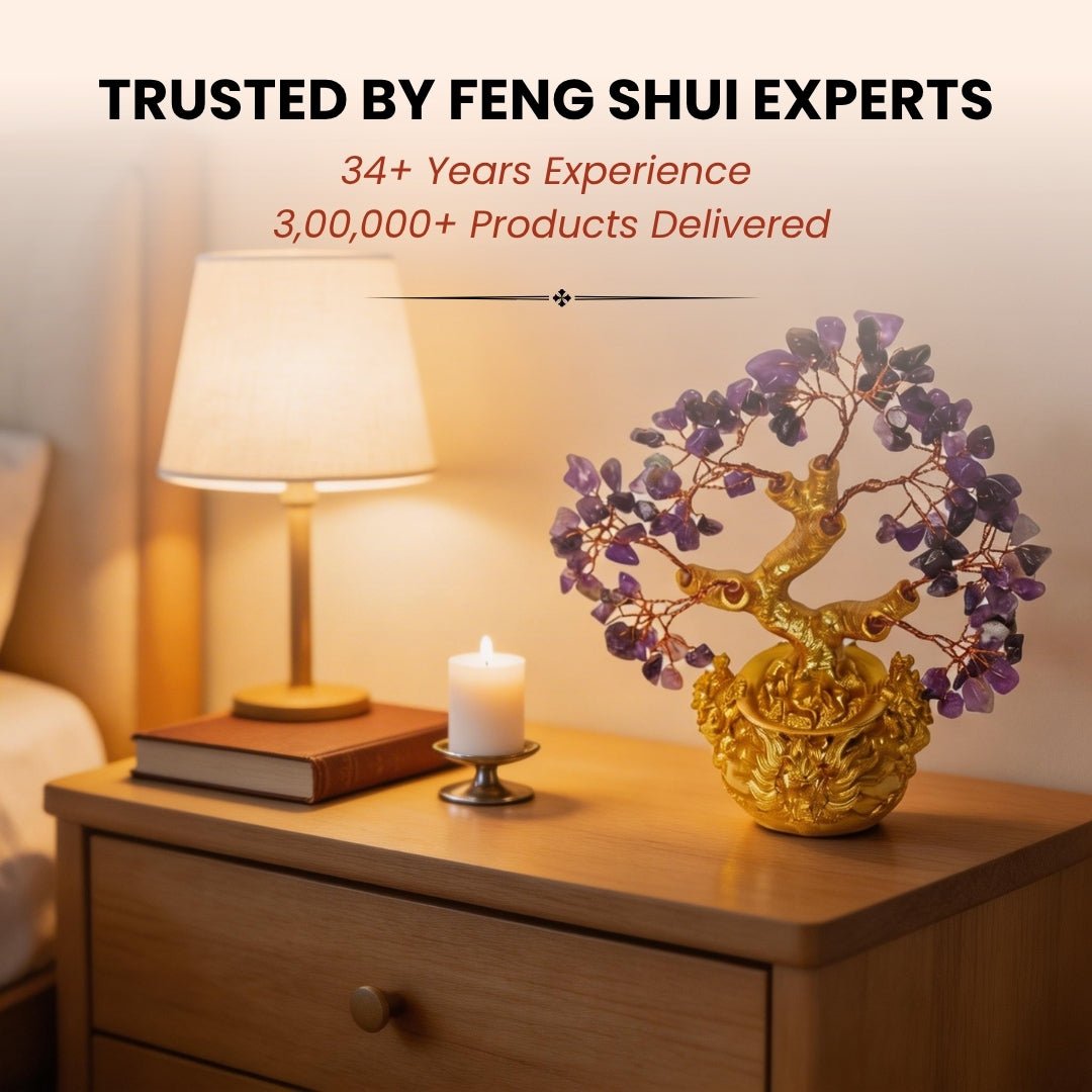 Amethyst Crystal Tree for Love, Peace & Good Sleep Showpiece for Bedroom, Study Table - plusvalueindia