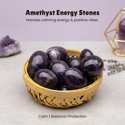 Amethyst Tumbled AAA+ Stone Pebbles Healing Crystals - plusvalueindia