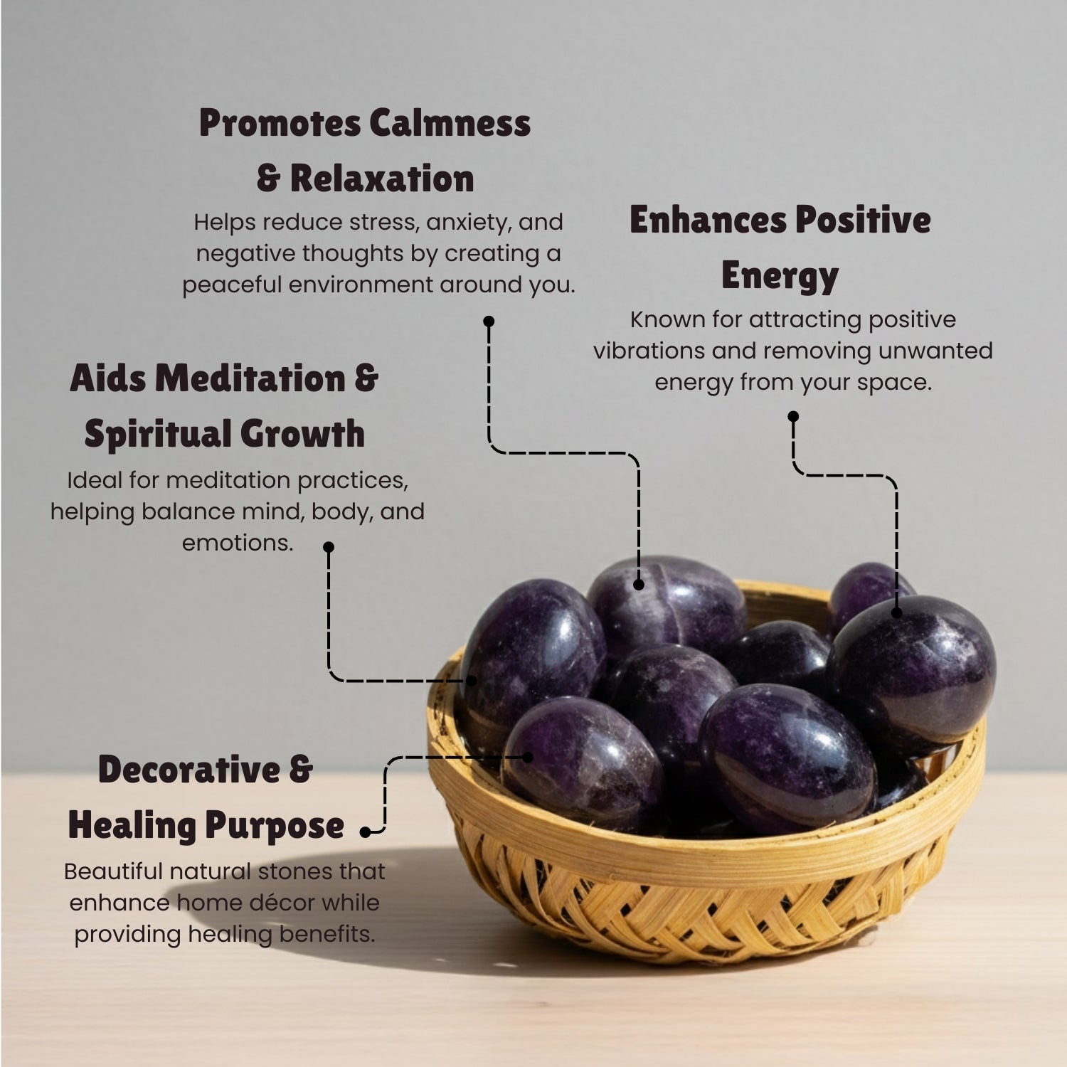 Amethyst Tumbled AAA+ Stone Pebbles Healing Crystals - plusvalueindia